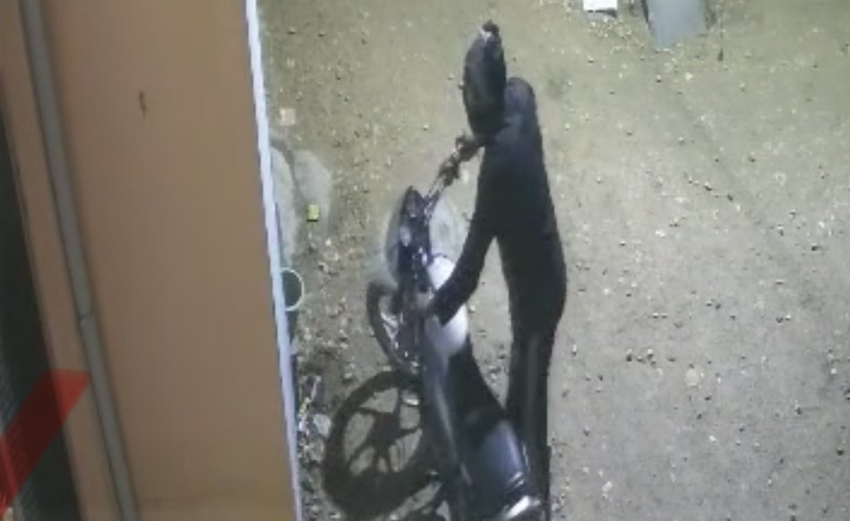 चोर को मोटरसाइकिल चुराते देख छत से कूदा मालिक,देखें क्या हुआ
