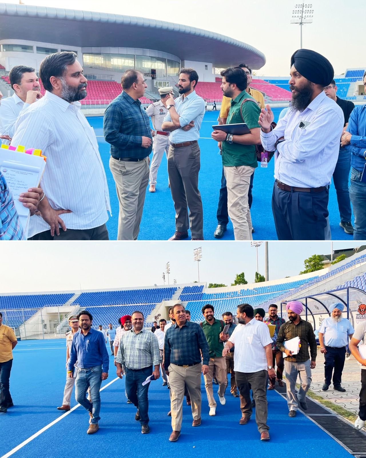 सीएम मान के निर्देशानुसार, पंजाब हॉकी अध्यक्ष, नितिन कोहली एवं हॉकी इंडिया अधिकारी, विक्रम द्वारा पुरुष हॉकी एशियन चैंपियंस ट्रॉफी 2026 से पूर्व ओलंपियन बलबीर सिंह हॉकी स्टेडियम का निरीक्षण